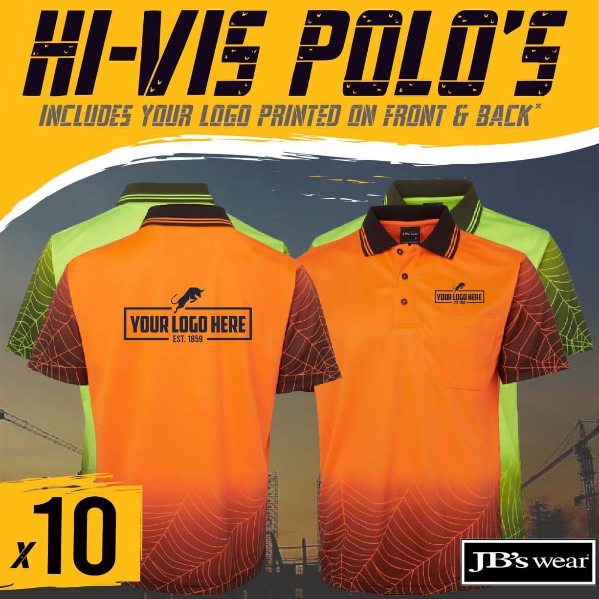 Hi Vis Short Sleeve Web Polo
