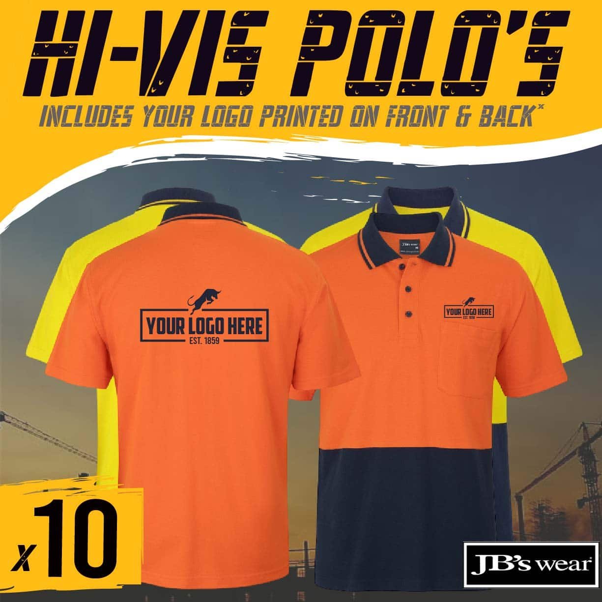 Hi Vis S/S Cotton Pique Trad Polo