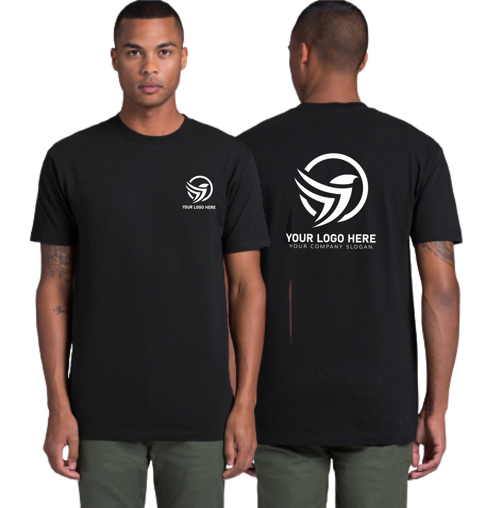 Block Tee - Printed LHS Breast & Back - Packs 10, 25,50, 100